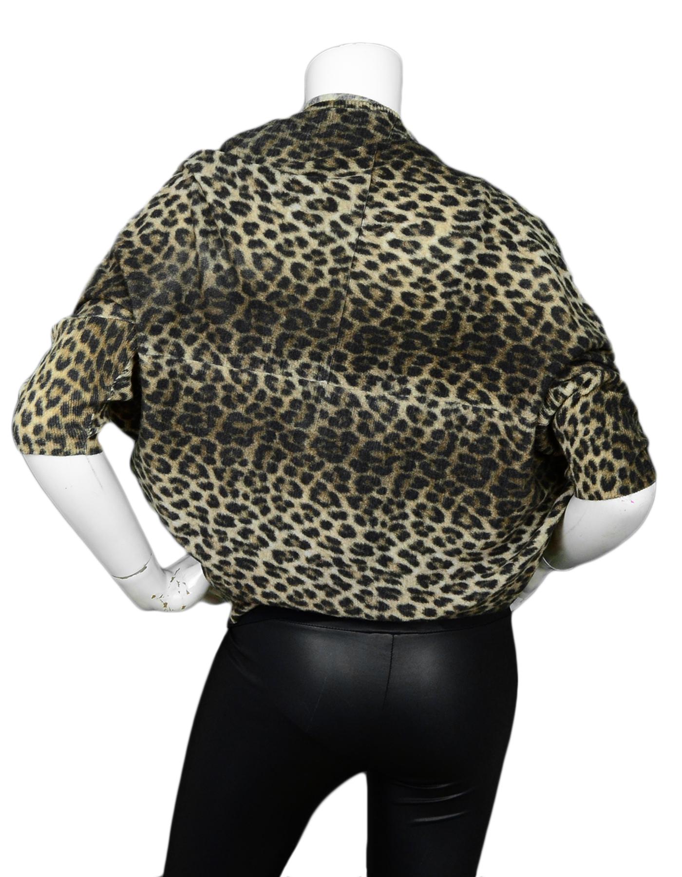 Black Lanvin NWT Leopard Print Cocoon Sweater sz Medium rt $1, 985
