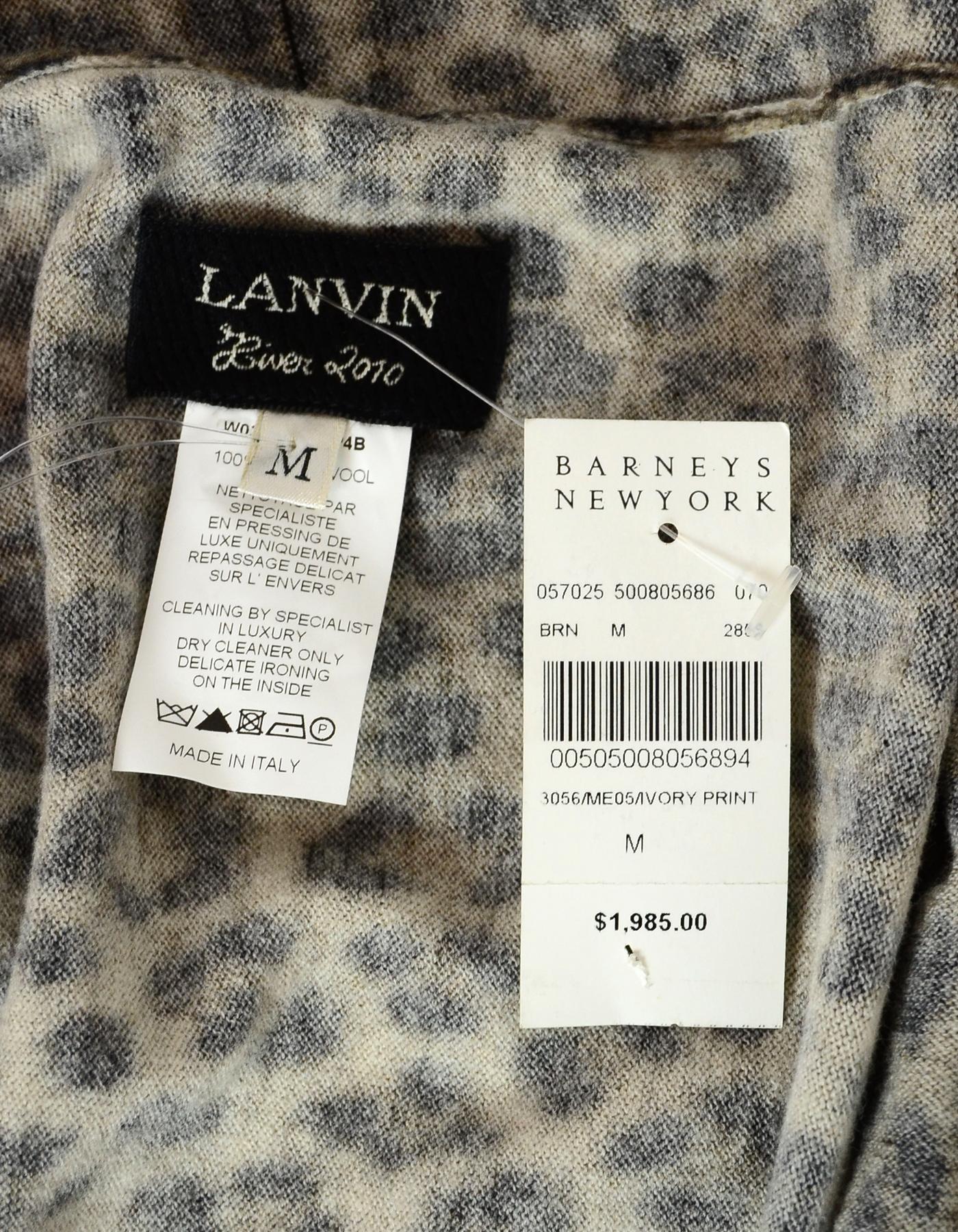 Lanvin NWT Leopard Print Cocoon Sweater sz Medium rt $1, 985 In New Condition In New York, NY