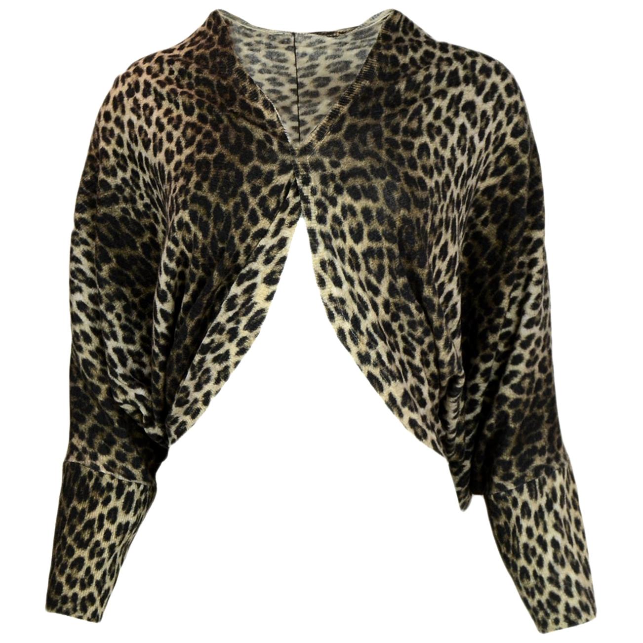 Lanvin NWT Leopard Print Cocoon Sweater sz Medium rt $1, 985
