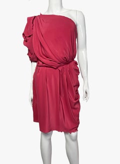 Lanvin One Shoulder Silk Mini Red Dress, 2010