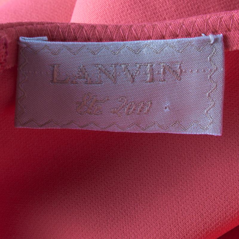 Pink Lanvin Orange Sleeveless Shift Dress L