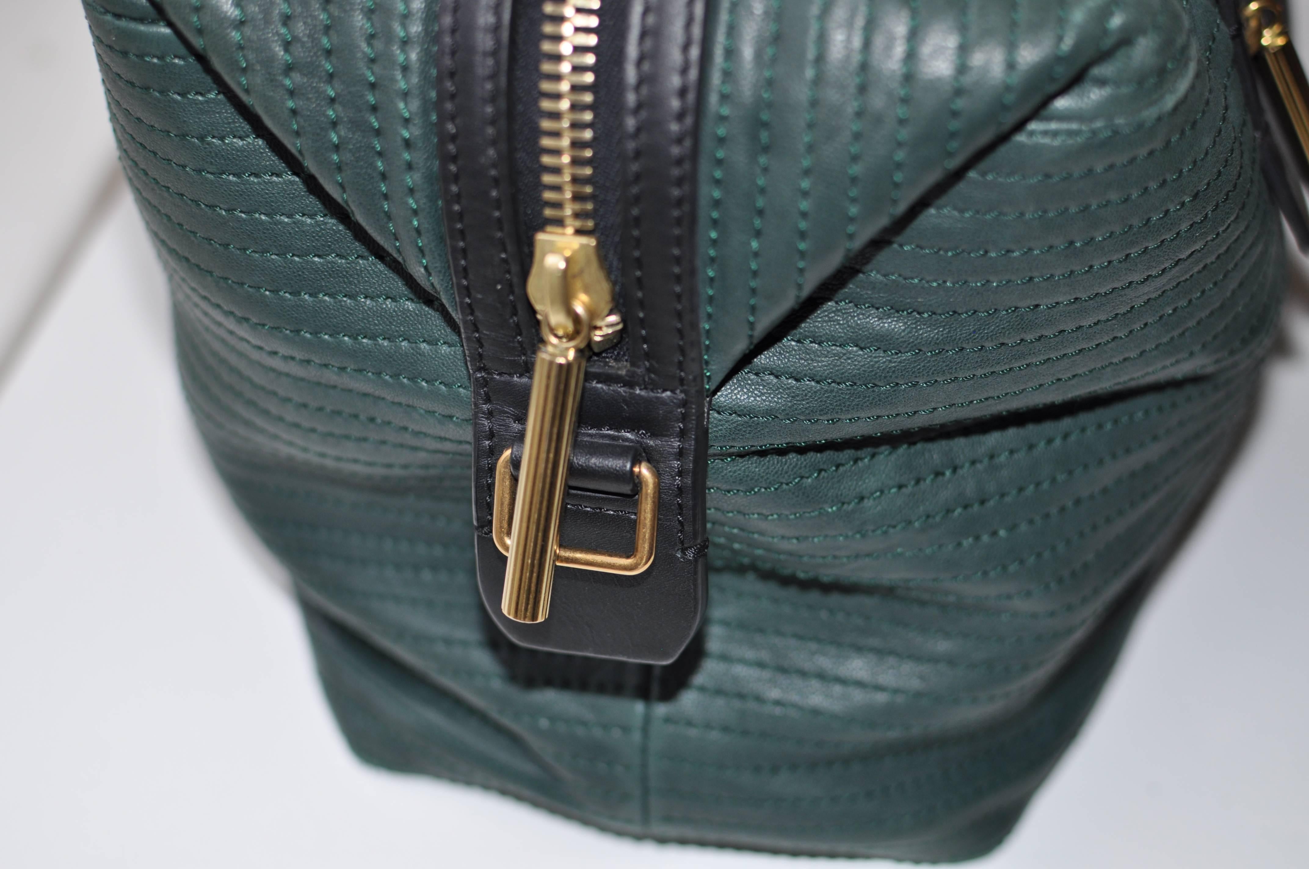 forest green leather handbag