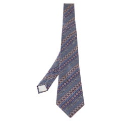 Lanvin Pale Purple Paisley Pattern Print Silk Tie