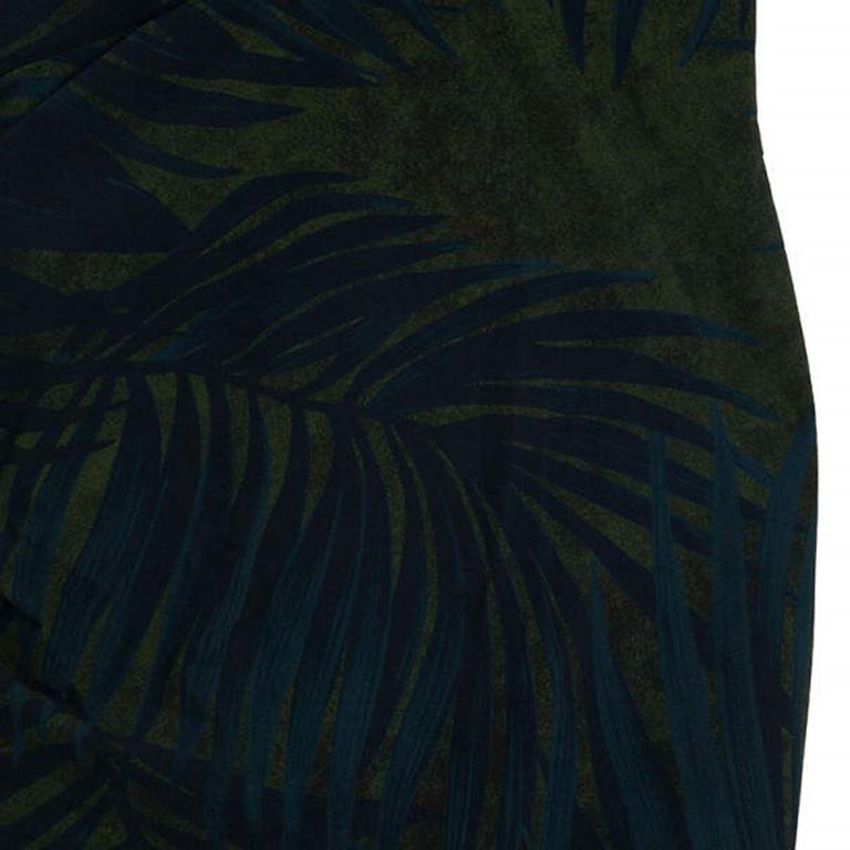 Black Lanvin Palm Leaf Print Cocktail Dress S