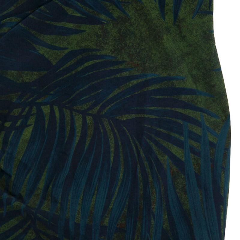 Black Lanvin Palm Leaf Print Cocktail Dress S