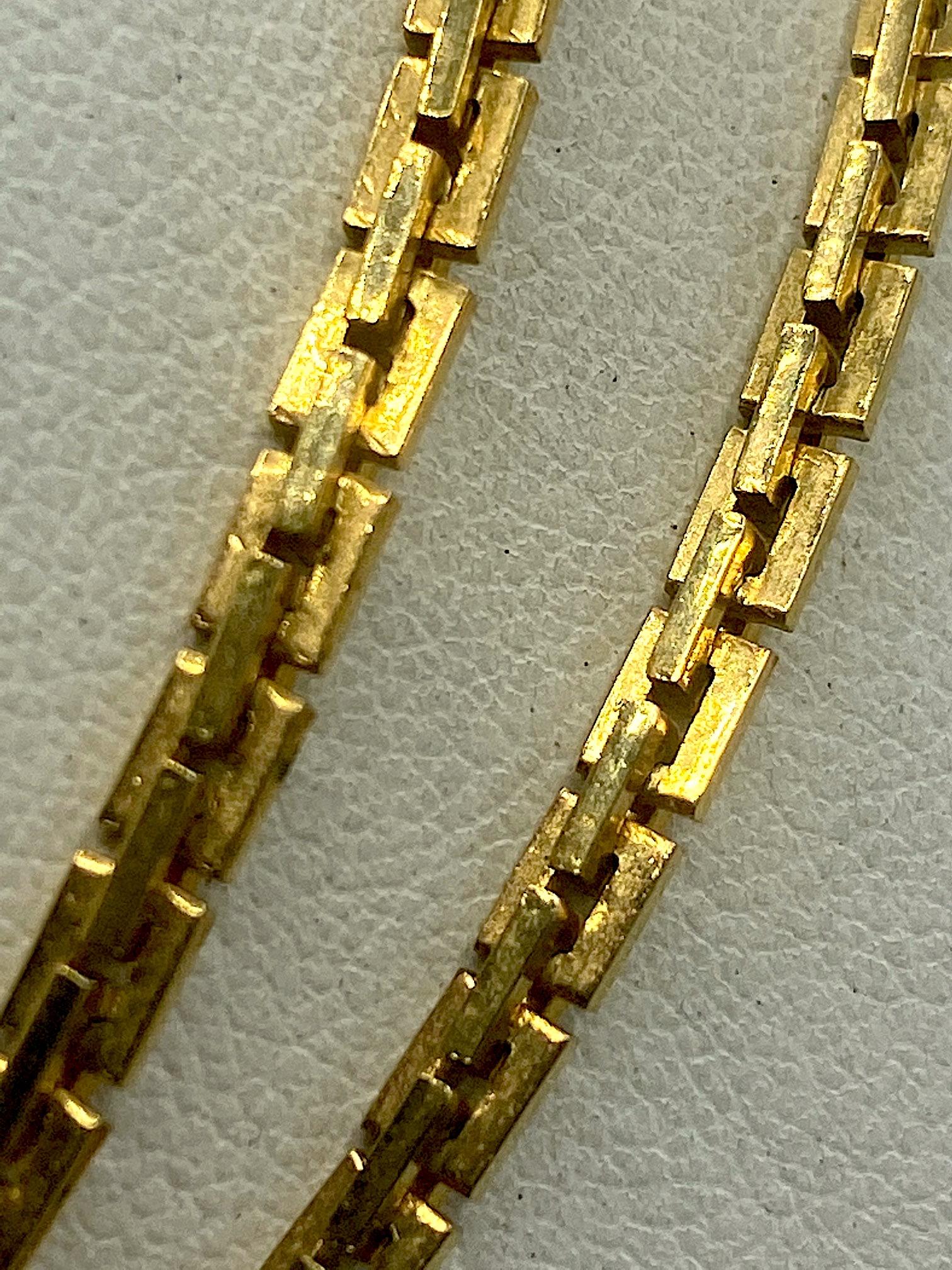 Lanvin Paris 1980s Gold Basket Weave Necklace 4