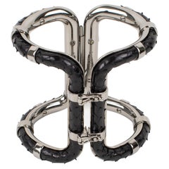 Bracciale Lanvin Paris in pelle di pitone e Steele d'argento