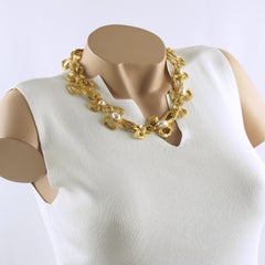 Lanvin Paris Choker Necklace Pearl and Crystal Cabochon