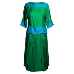 Lanvin Paris Vintage Color-Block Silk Ensemble - Spring/Summer 1987 Collection