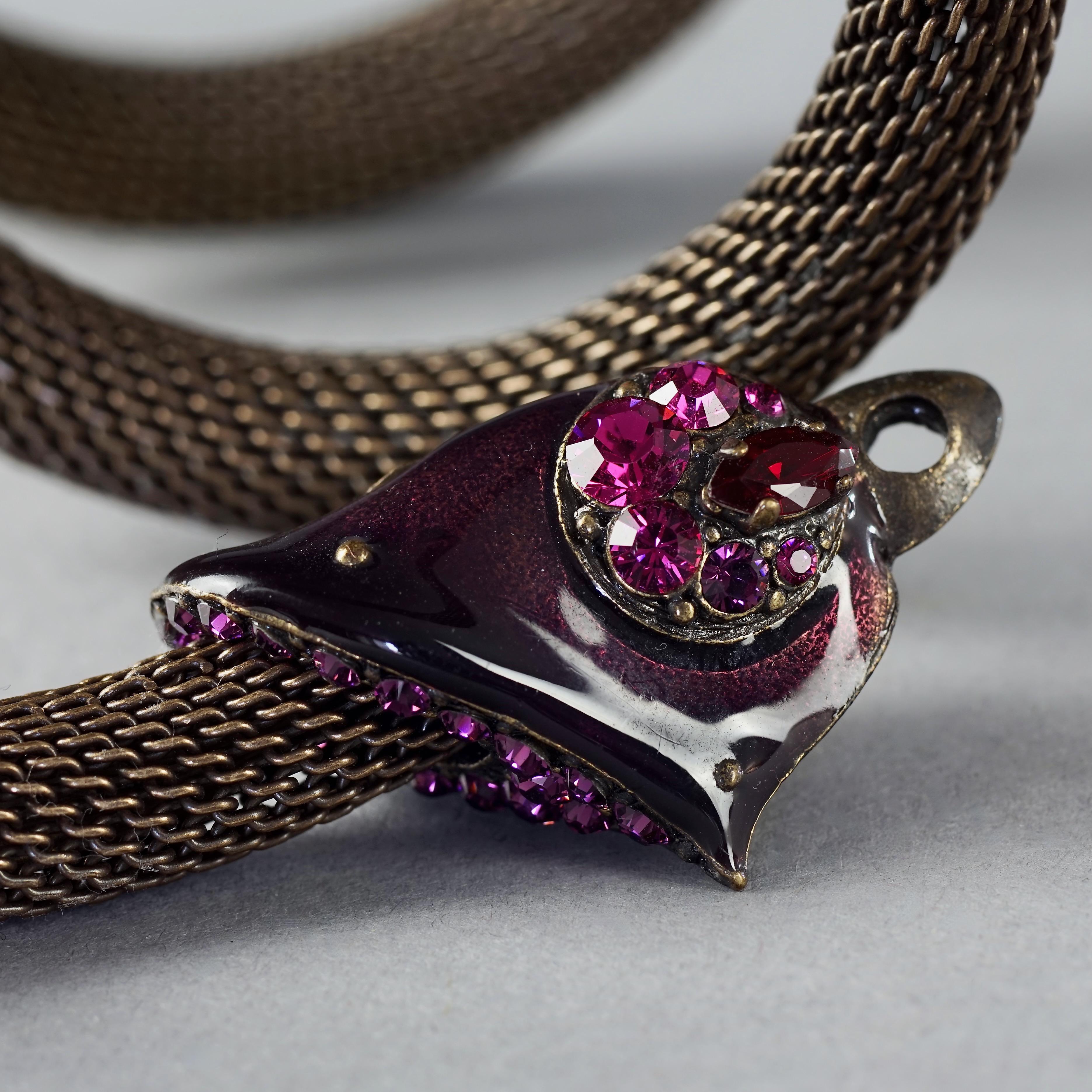 LANVIN PARIS Enamel Rhinestone Bird Four Rows Wrap Around Cuff Bracelet For Sale 8
