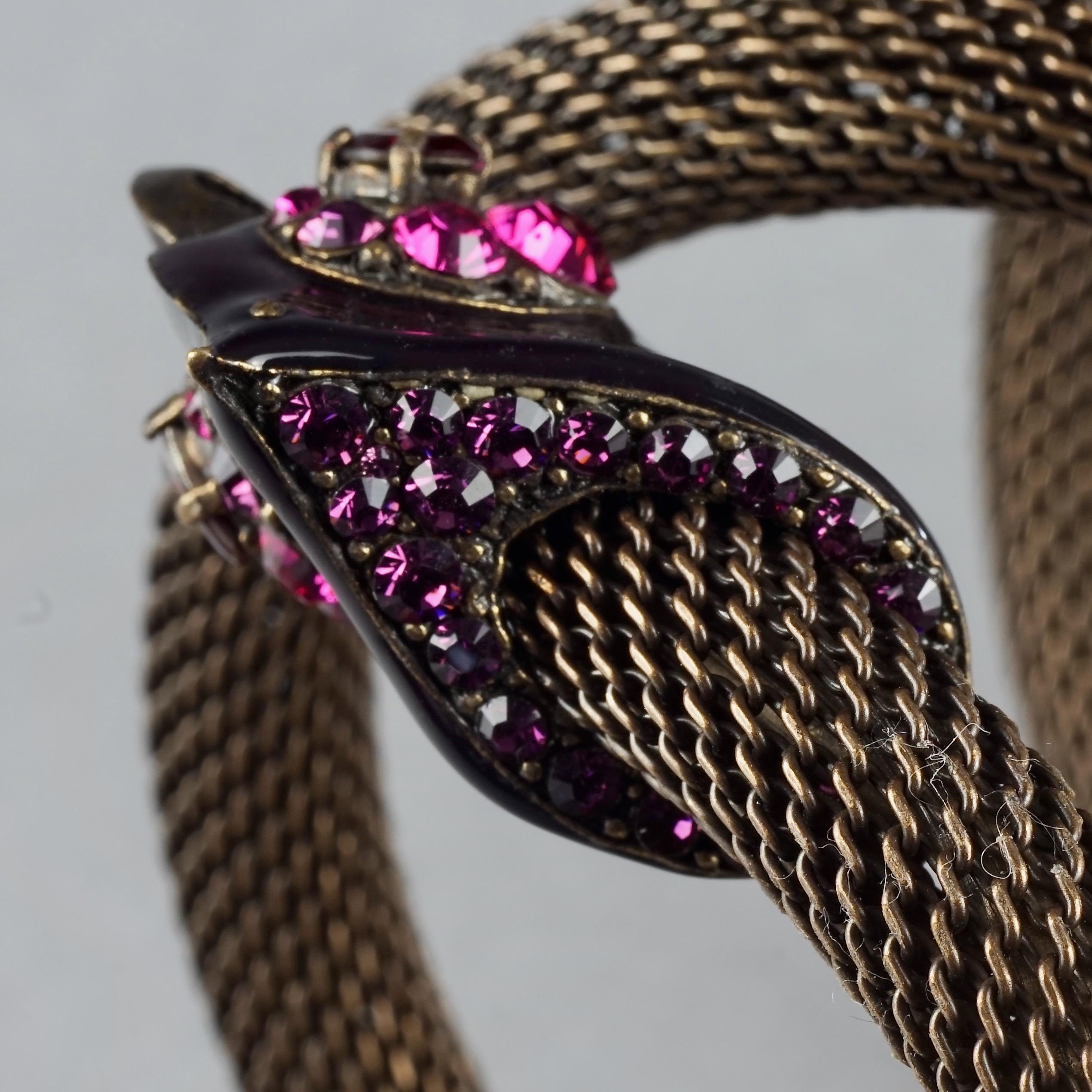 LANVIN PARIS Enamel Rhinestone Bird Four Rows Wrap Around Cuff Bracelet For Sale 9
