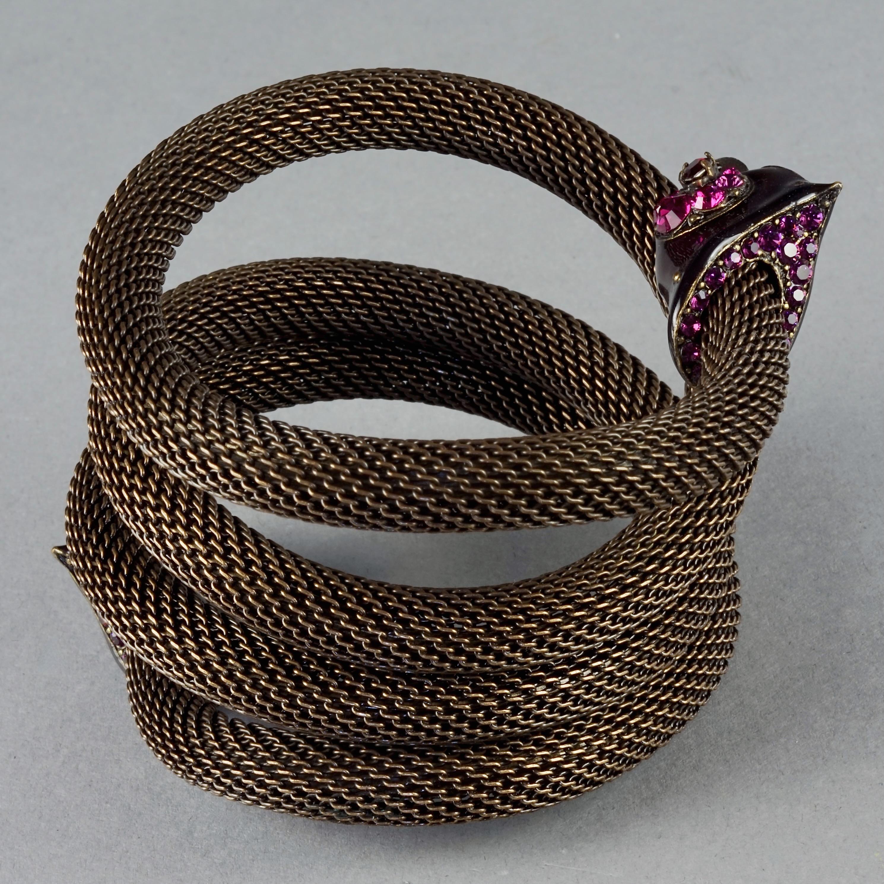 LANVIN PARIS Enamel Rhinestone Bird Four Rows Wrap Around Cuff Bracelet For Sale 1
