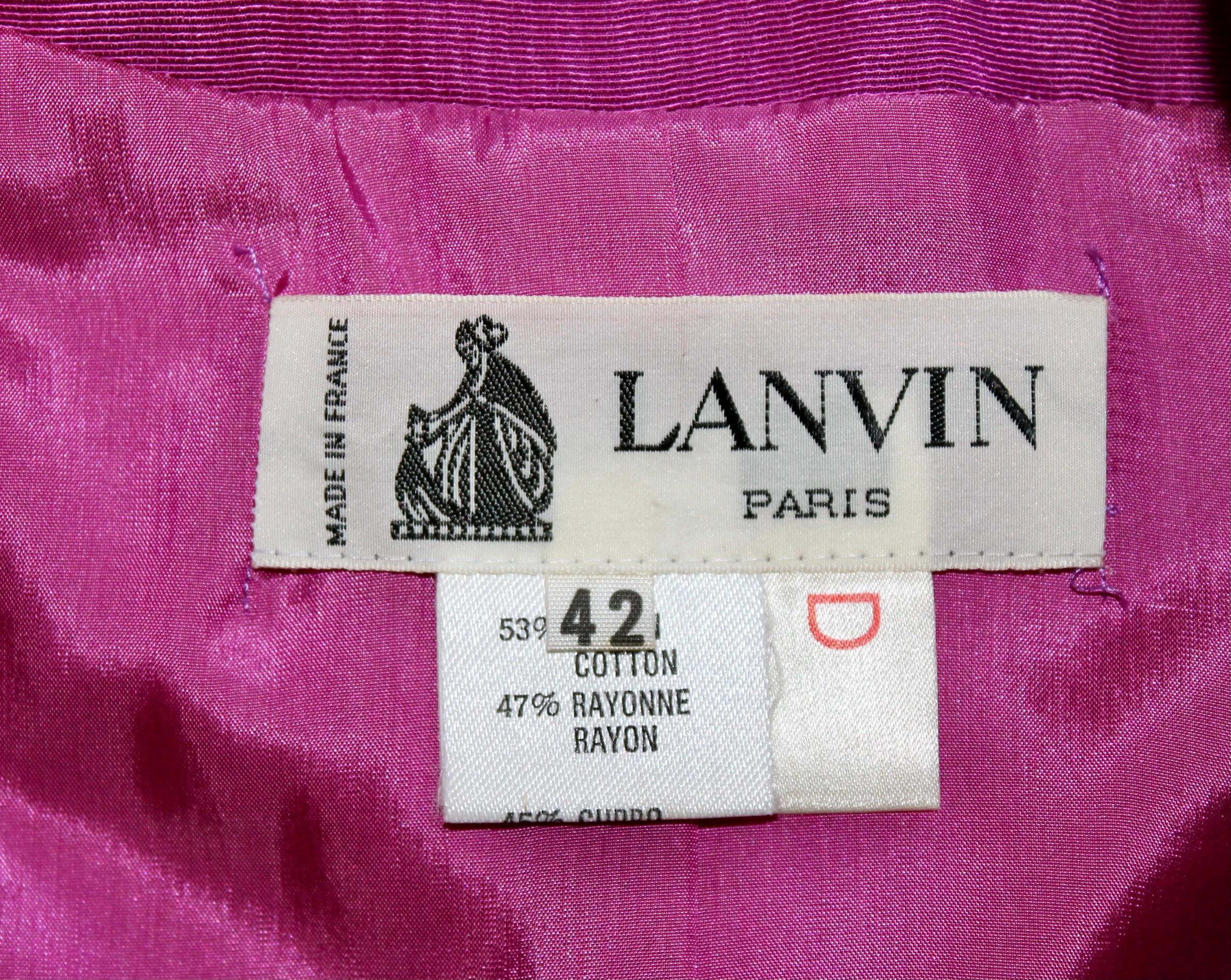 Lanvin, Paris Magenta Moire Suit For Sale 3