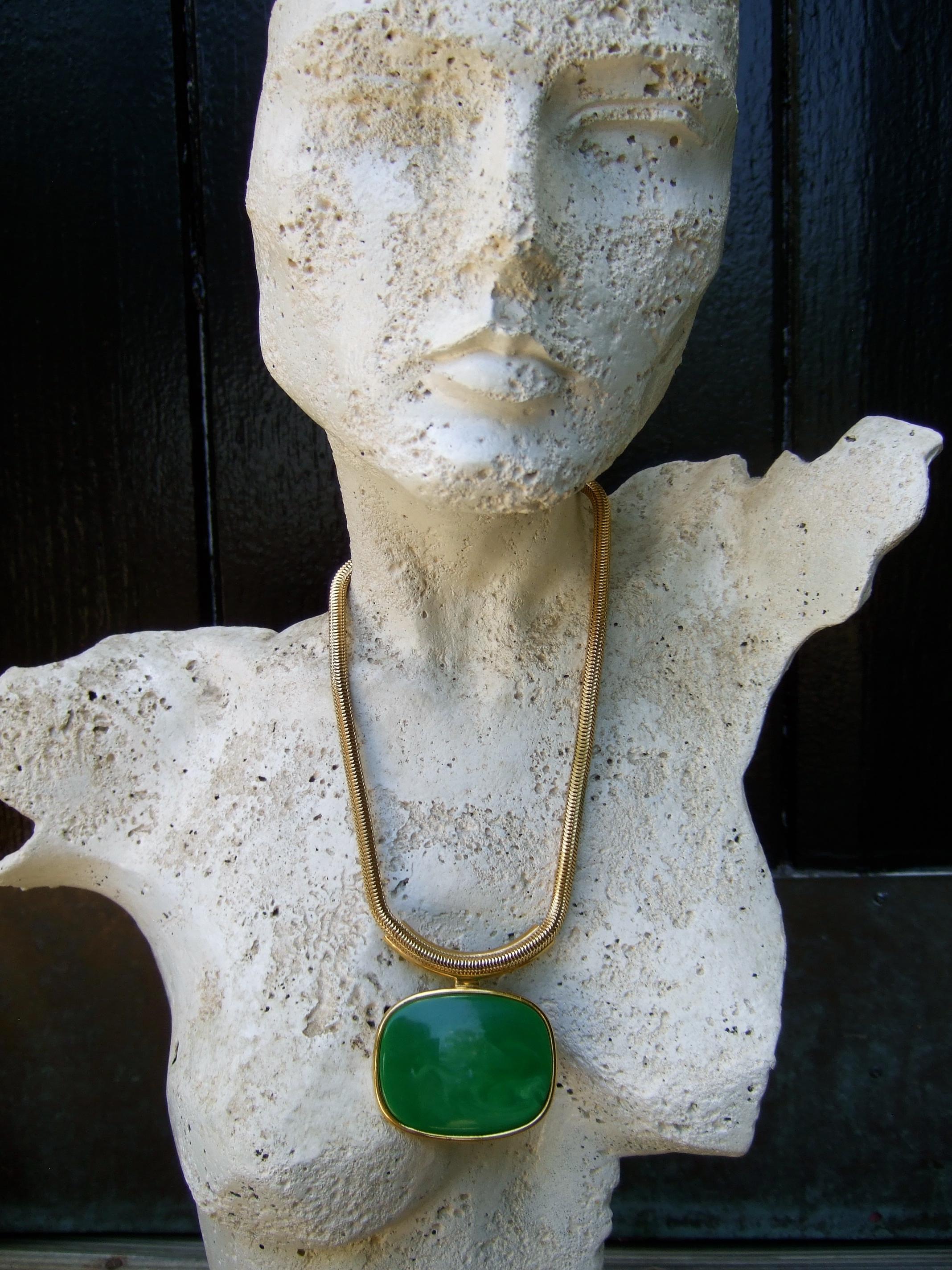 Lanvin Paris Mod 1970s Interchangeable Resin Pendant Choker Necklace 7