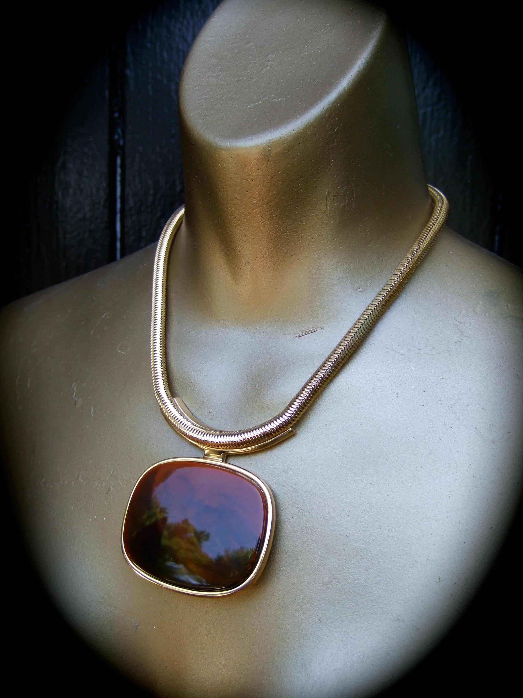 Lanvin Paris Mod 1970s Interchangeable Resin Pendant Choker Necklace 9