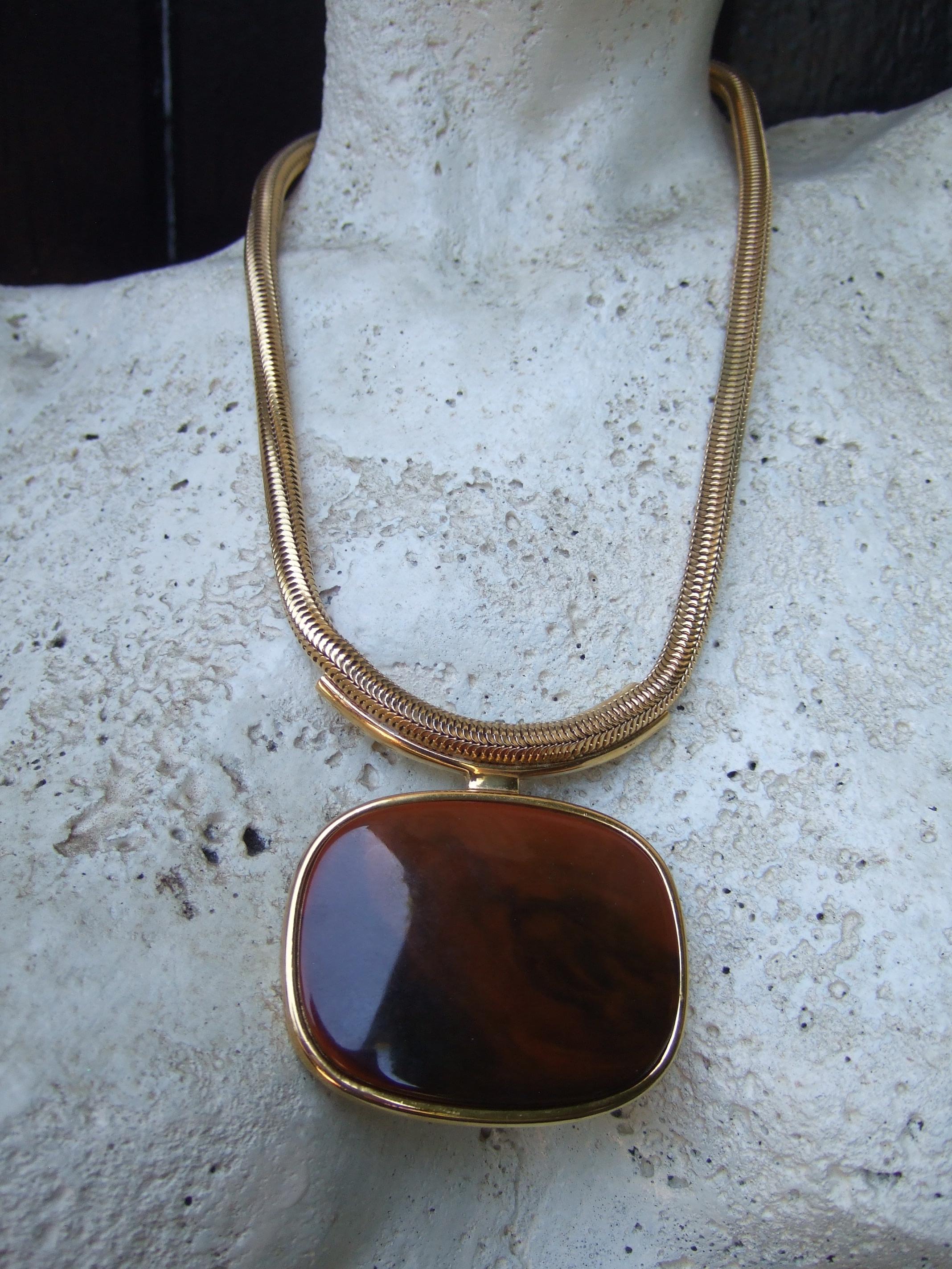 Lanvin Paris Mod 1970s Interchangeable Resin Pendant Choker Necklace 11