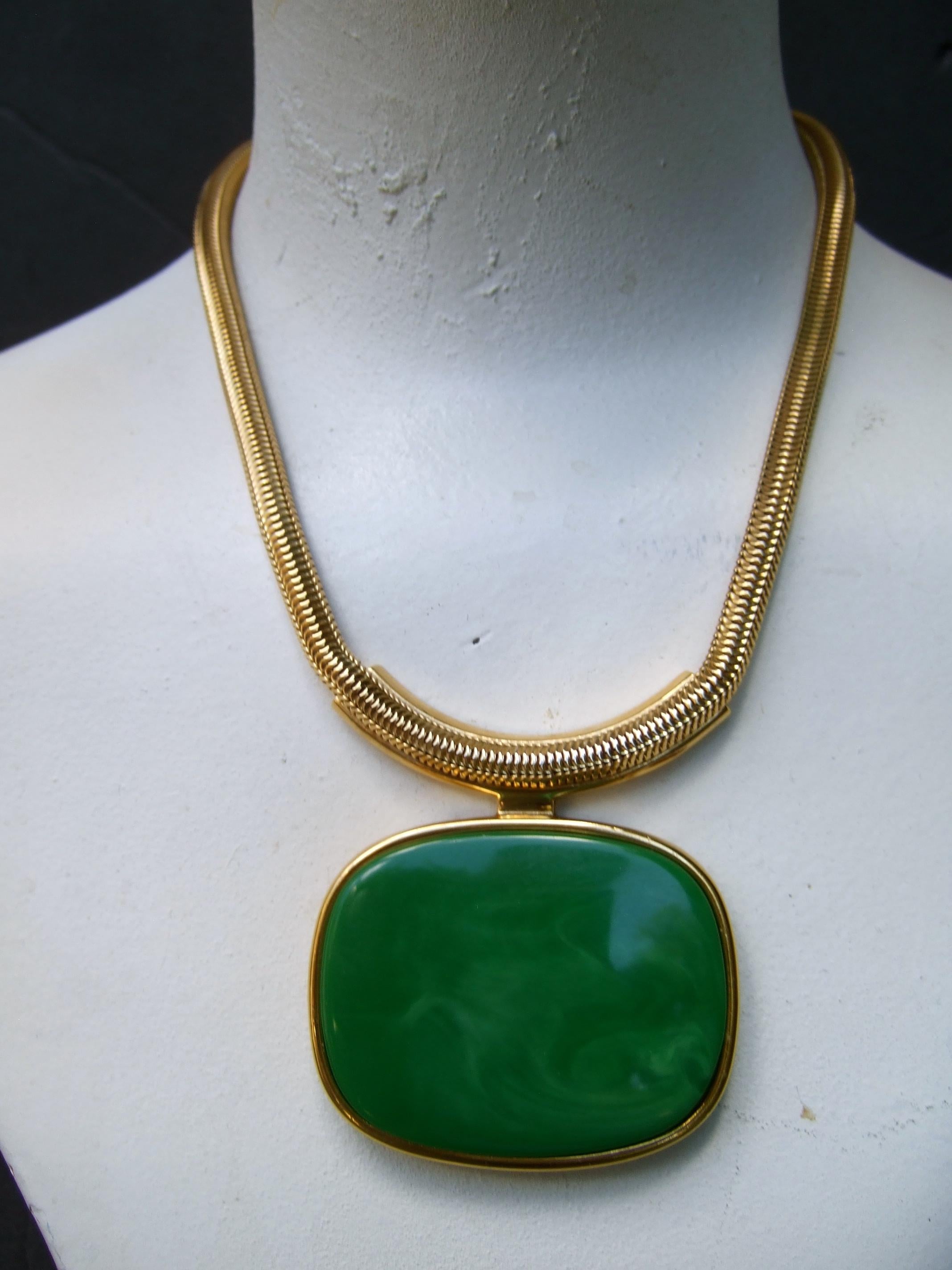 Lanvin Paris Mod 1970s Interchangeable Resin Pendant Choker Necklace 12