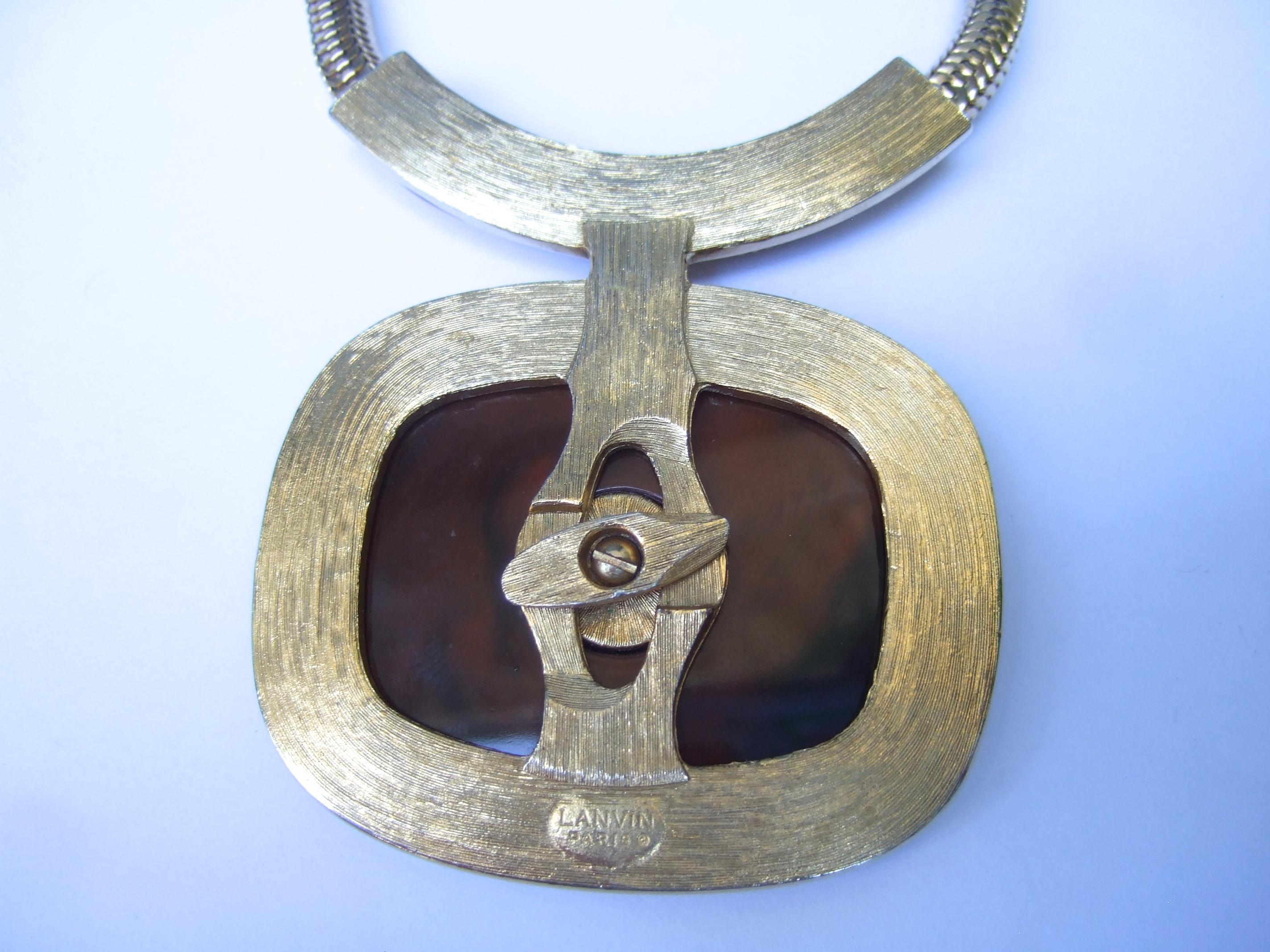 Lanvin Paris Mod 1970s Interchangeable Resin Pendant Choker Necklace 13