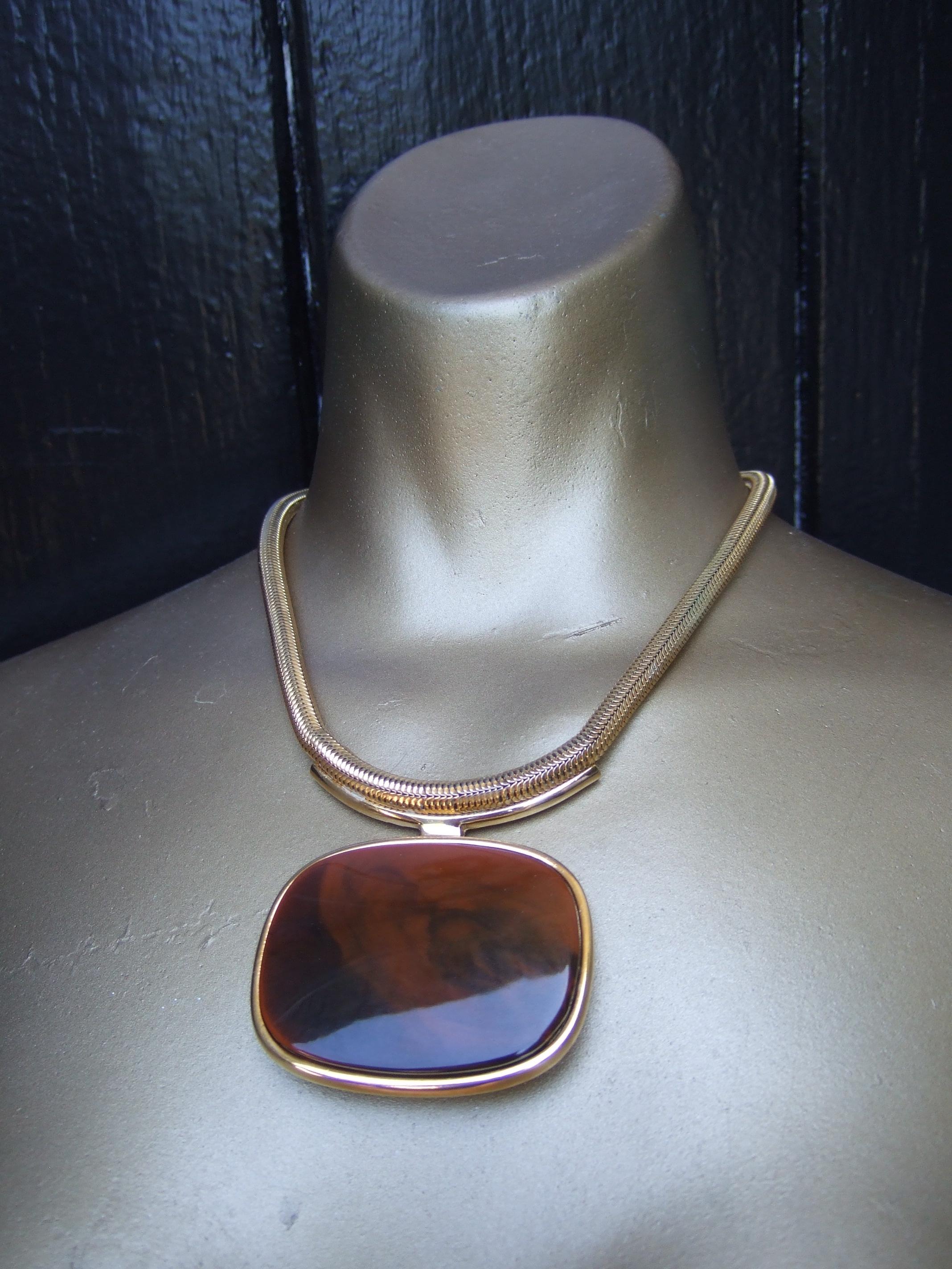 Women's Lanvin Paris Mod 1970s Interchangeable Resin Pendant Choker Necklace