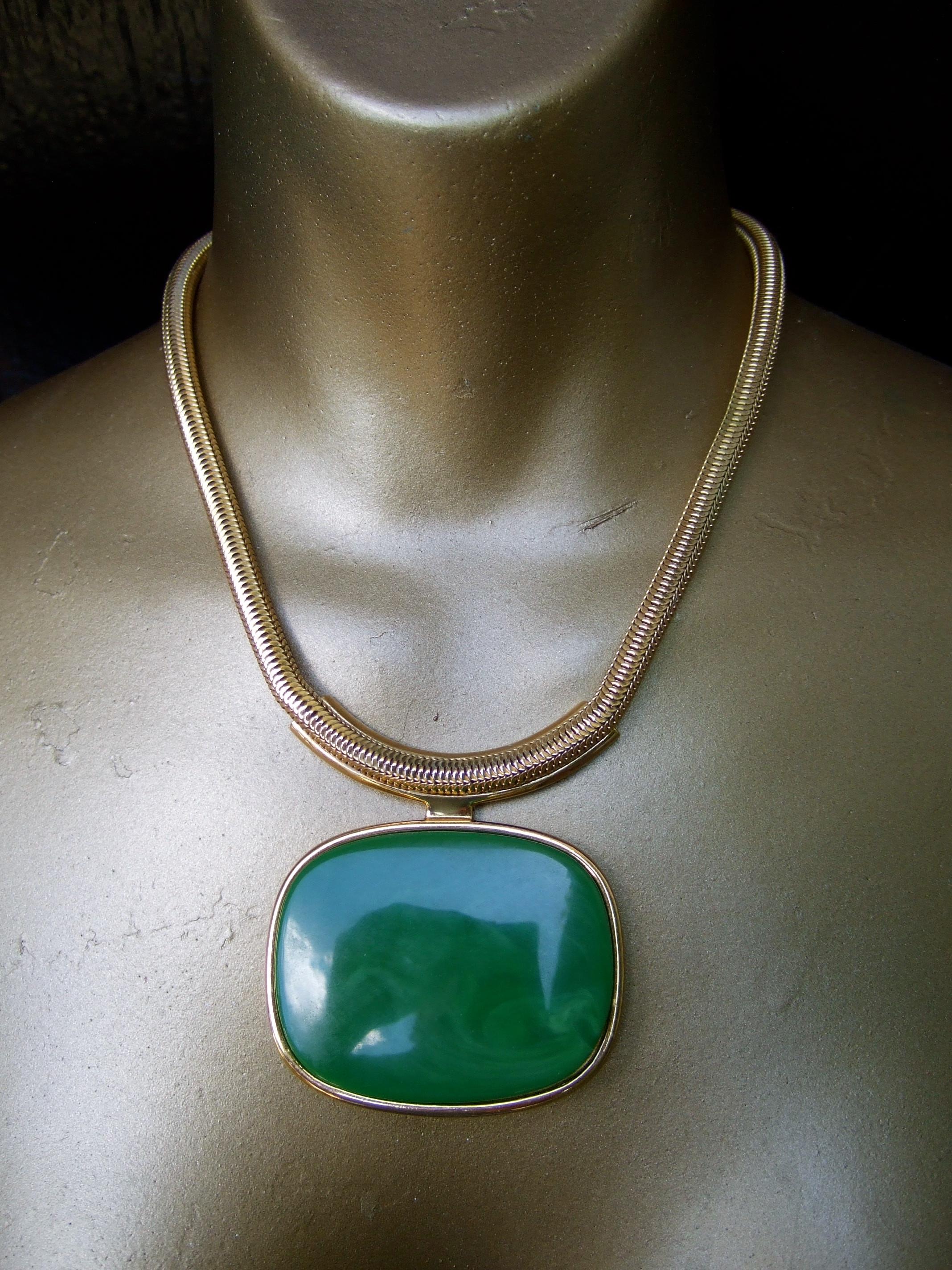Lanvin Paris Mod 1970s Interchangeable Resin Pendant Choker Necklace 1