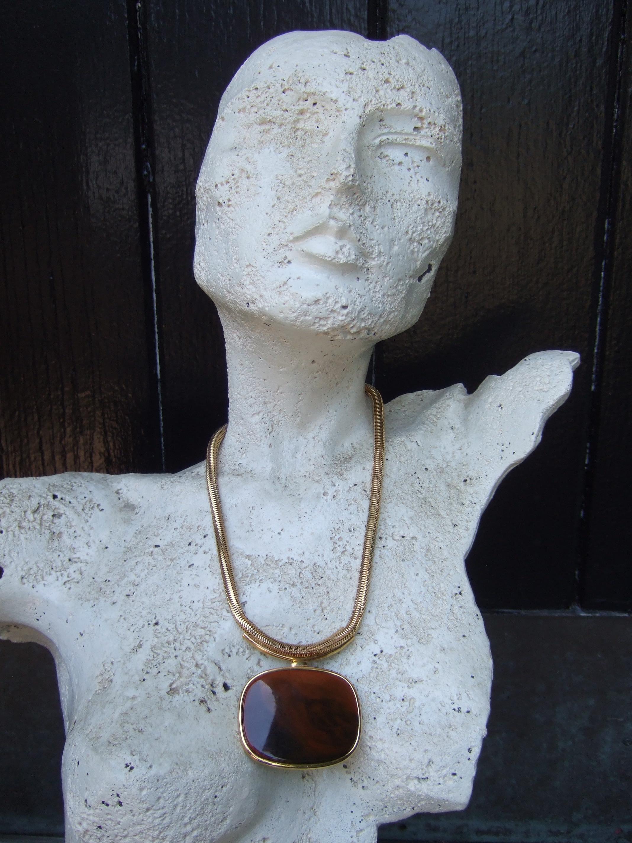 Lanvin Paris Mod 1970s Interchangeable Resin Pendant Choker Necklace 2