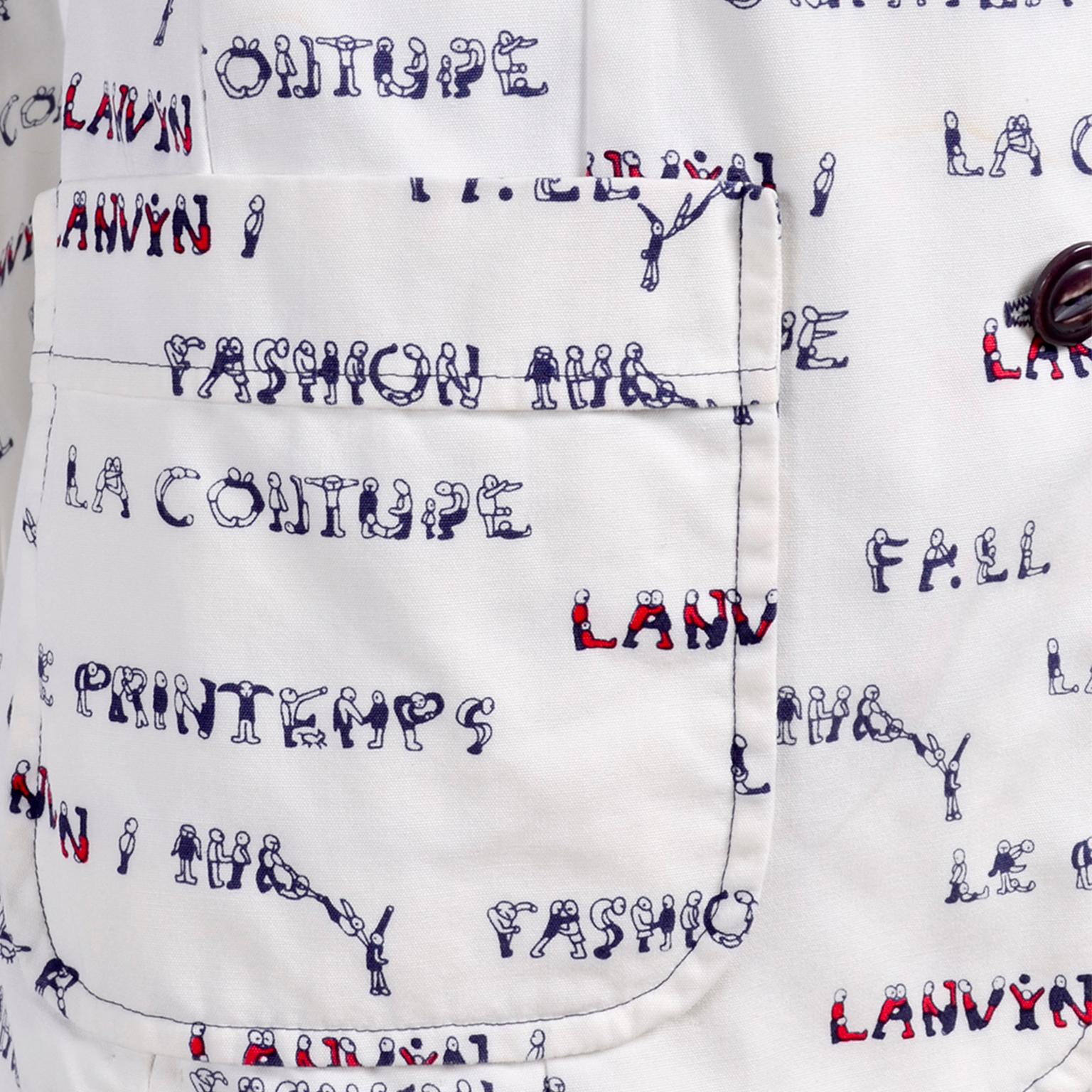 Lanvin Paris Pants & Jacket Vintage Monogram Fashion Acrobat Letters print Suit 1
