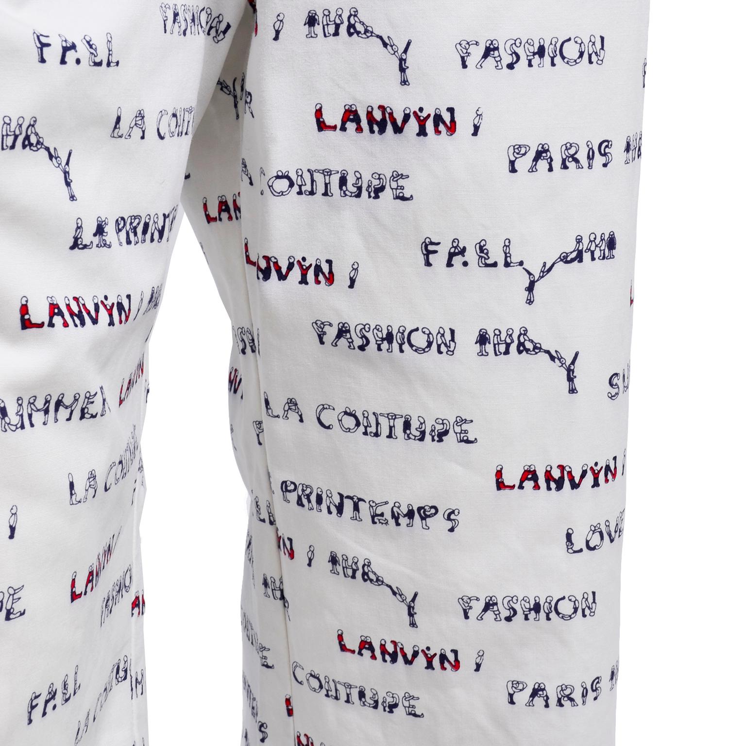 Lanvin Paris Pants & Jacket Vintage Monogram Fashion Acrobat Letters print Suit 2