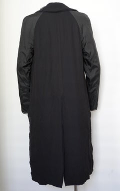 Lanvin Paris Silk Duster Coat Black & Navy