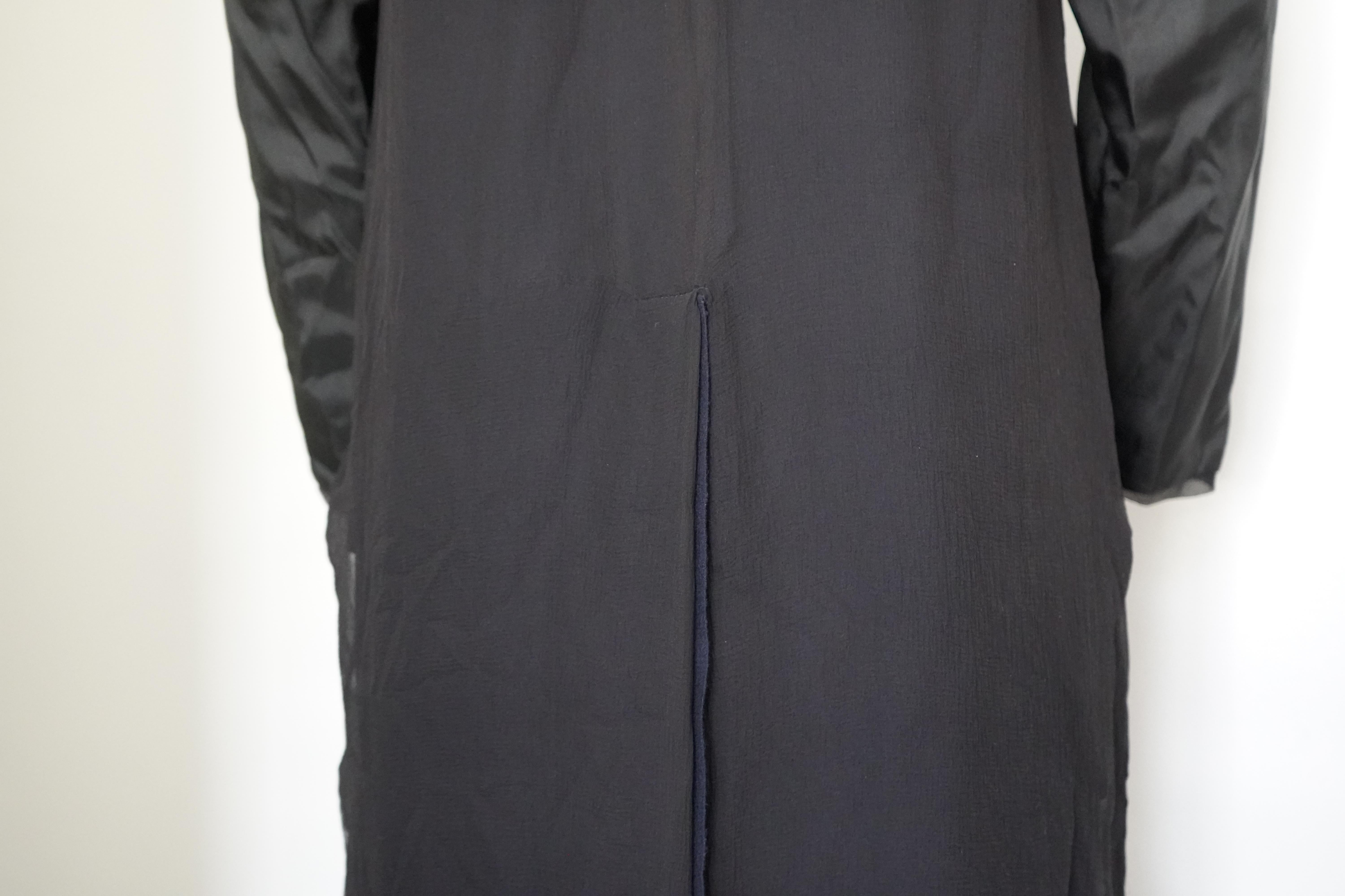 Lanvin Paris Silk Duster Coat Black & Navy  For Sale 3