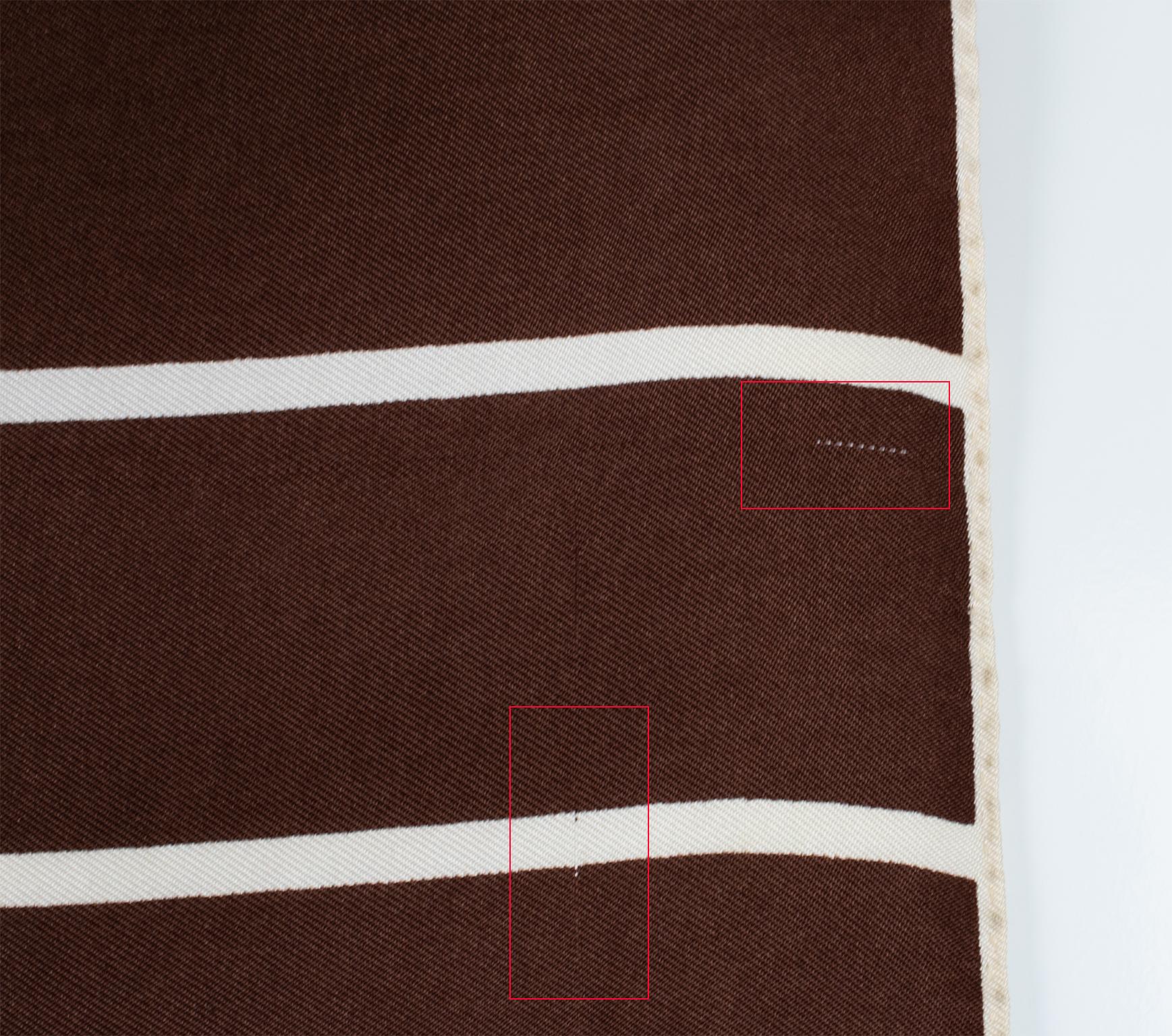 Lanvin Paris Silk Scarf Geometric Print in Cocoa Brown and Green, c1970 For Sale 2