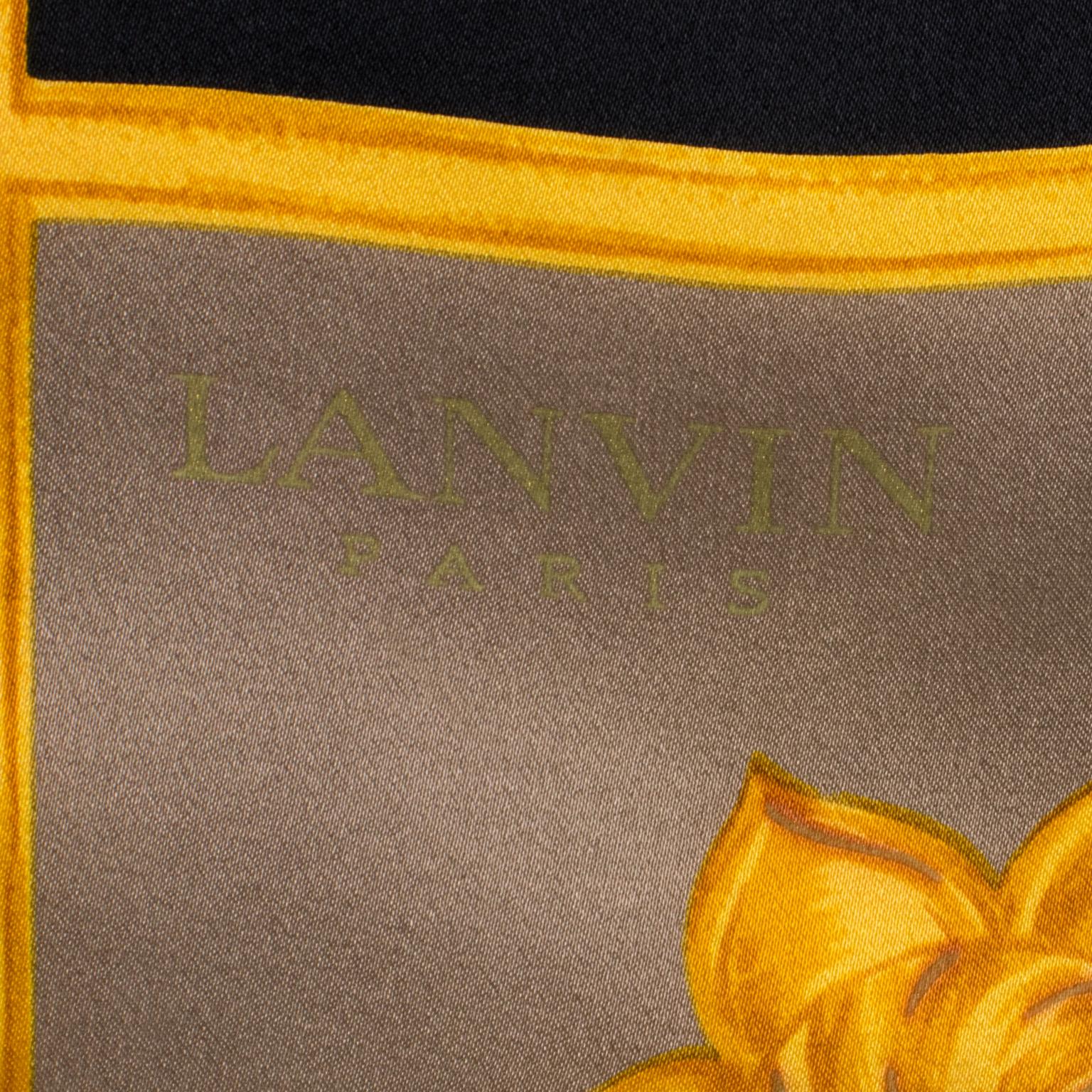 Lanvin Paris - Écharpe en soie - Imprimé géométrique multicolore en vente 1