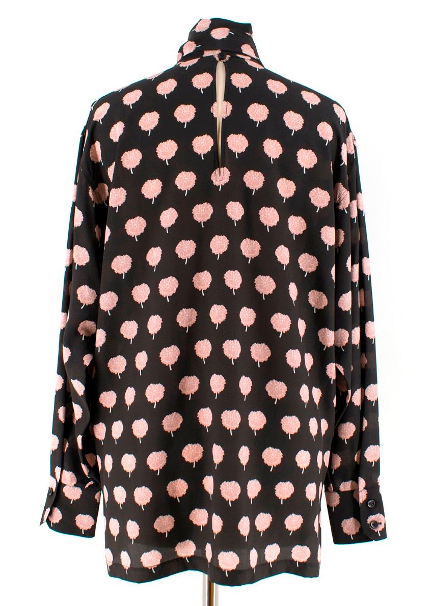 Lanvin Peony-Print Silk Shirt US 6 (Schwarz)