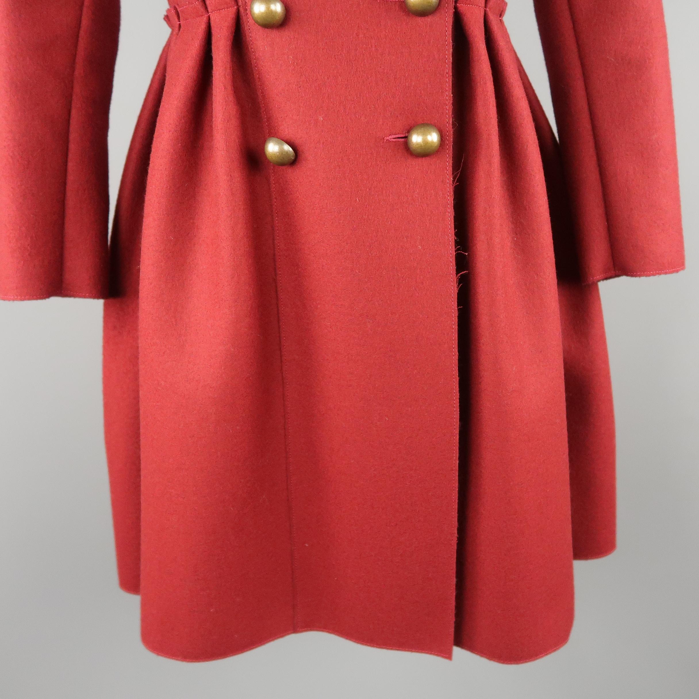 burgundy military coat