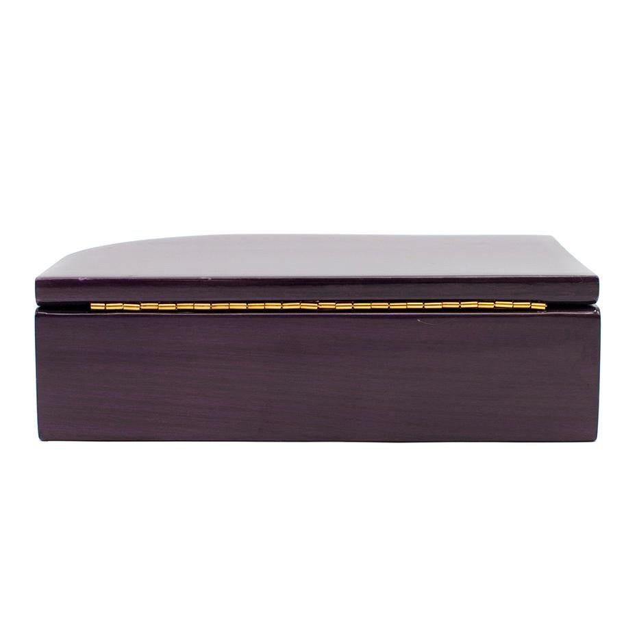 Black Lanvin Piano Aubergine Wood Box Clutch For Sale