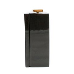Lanvin Piano Dark Grey Wood Box Clutch