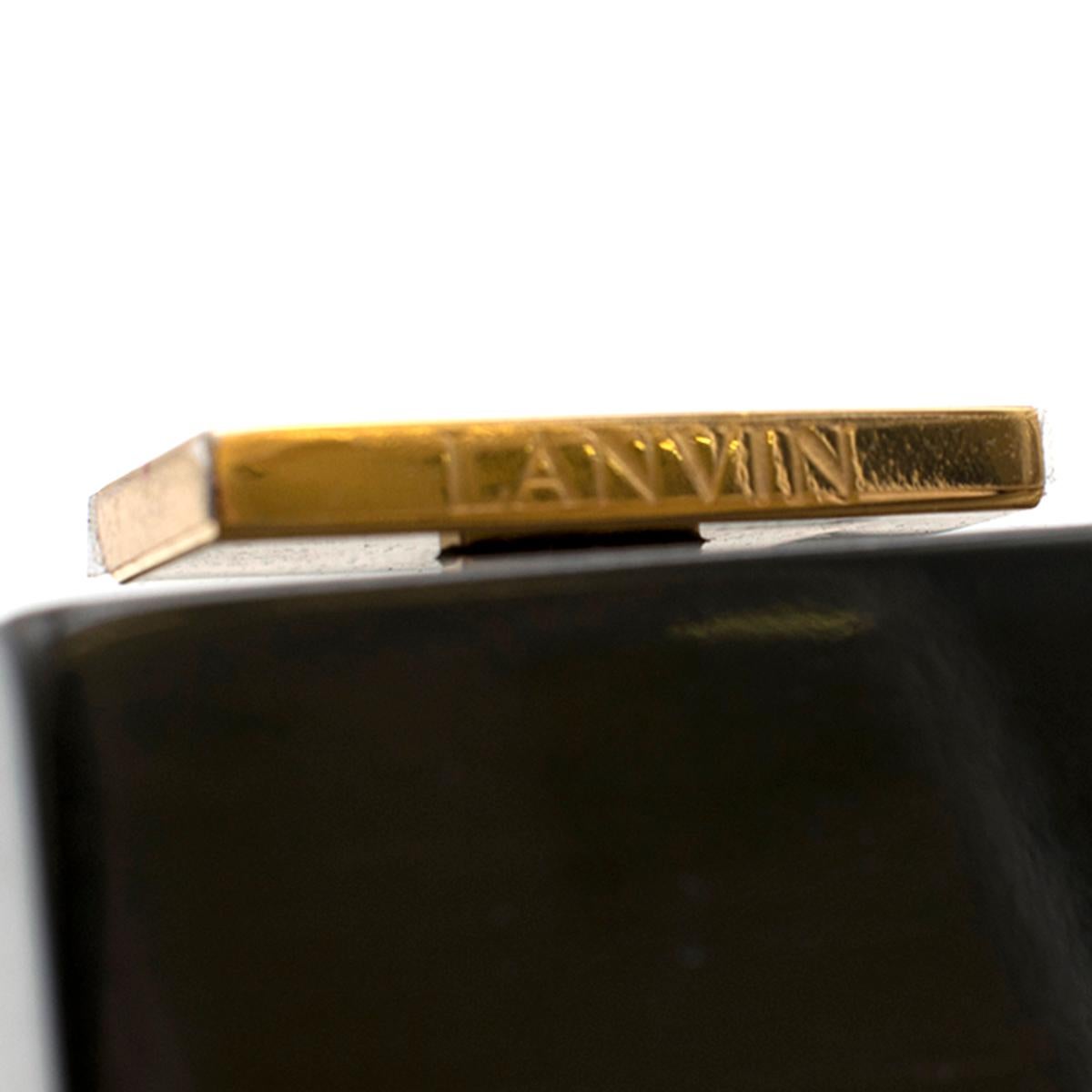 Women's Lanvin Piano Dark Grey Wood Box Clutch 