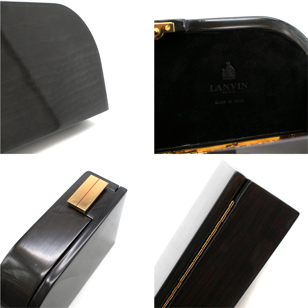 Lanvin Piano Dark Grey Wood Box Clutch  3