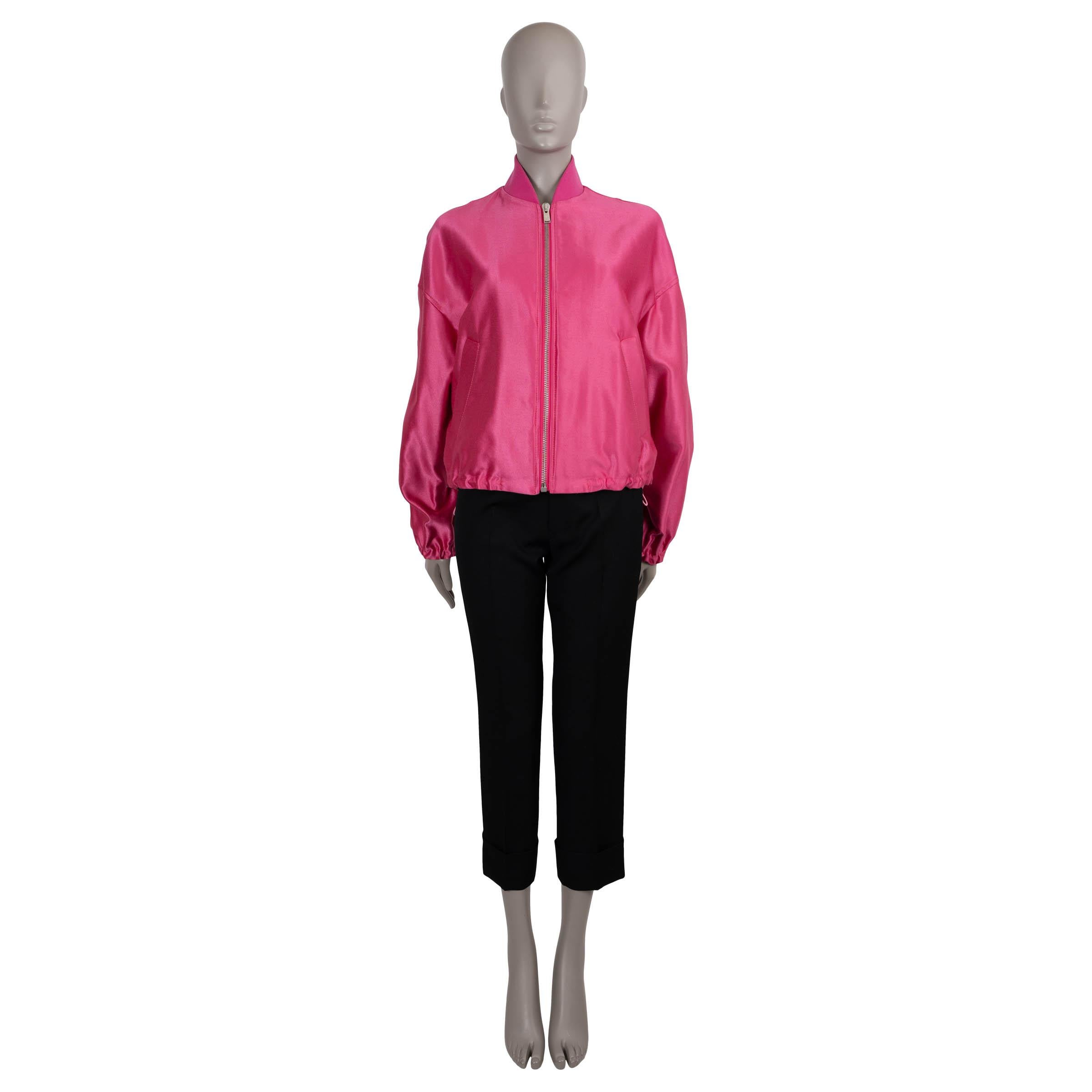 LANVIN rose acétate 2020 OVESIZED SATIN Bomber Jacket 38 S Excellent état - En vente à Zürich, CH