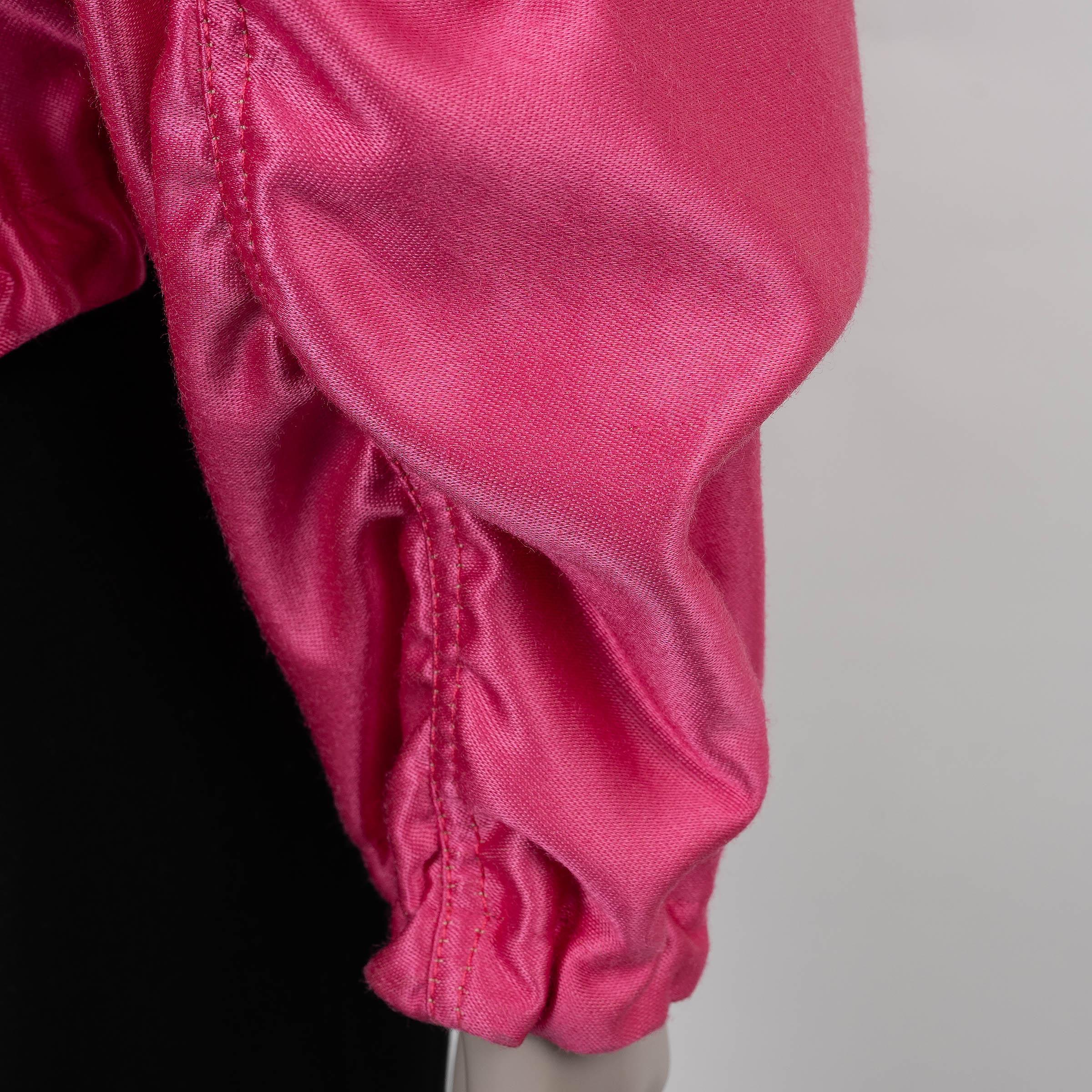 LANVIN rose acétate 2020 OVESIZED SATIN Bomber Jacket 38 S en vente 2