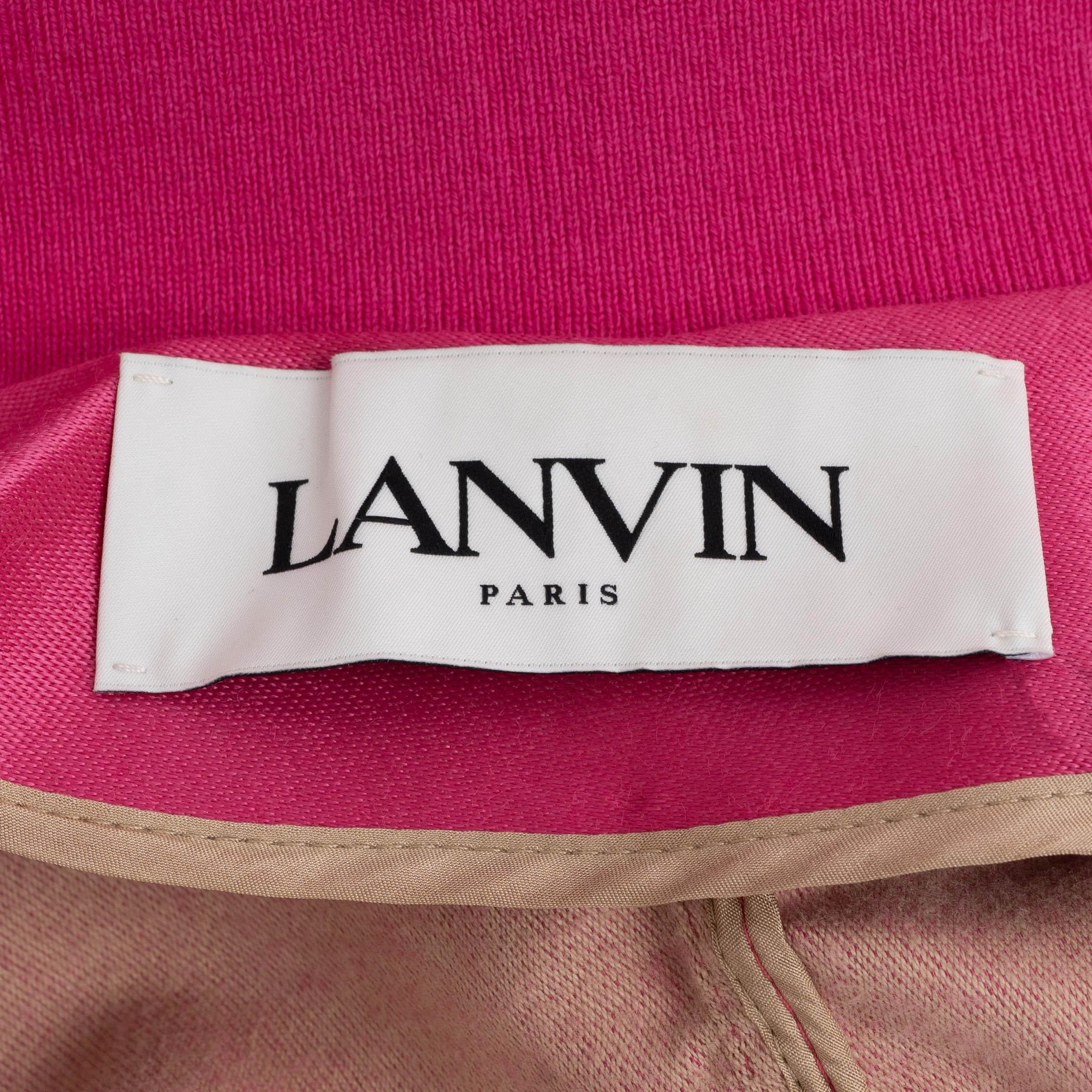 LANVIN rose acétate 2020 OVESIZED SATIN Bomber Jacket 38 S en vente 3