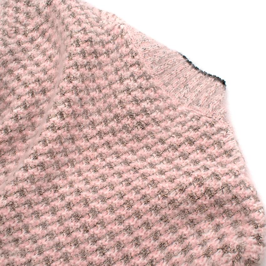 Lanvin Pink Angora Blend Knit Longline Cardigan - Size XS For Sale 1