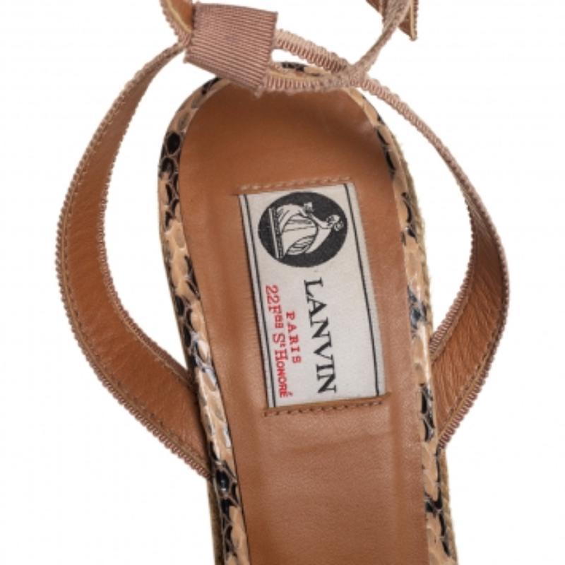 Lanvin Pink Fabric Flower Espadrilles Wedge Size 39 For Sale 1
