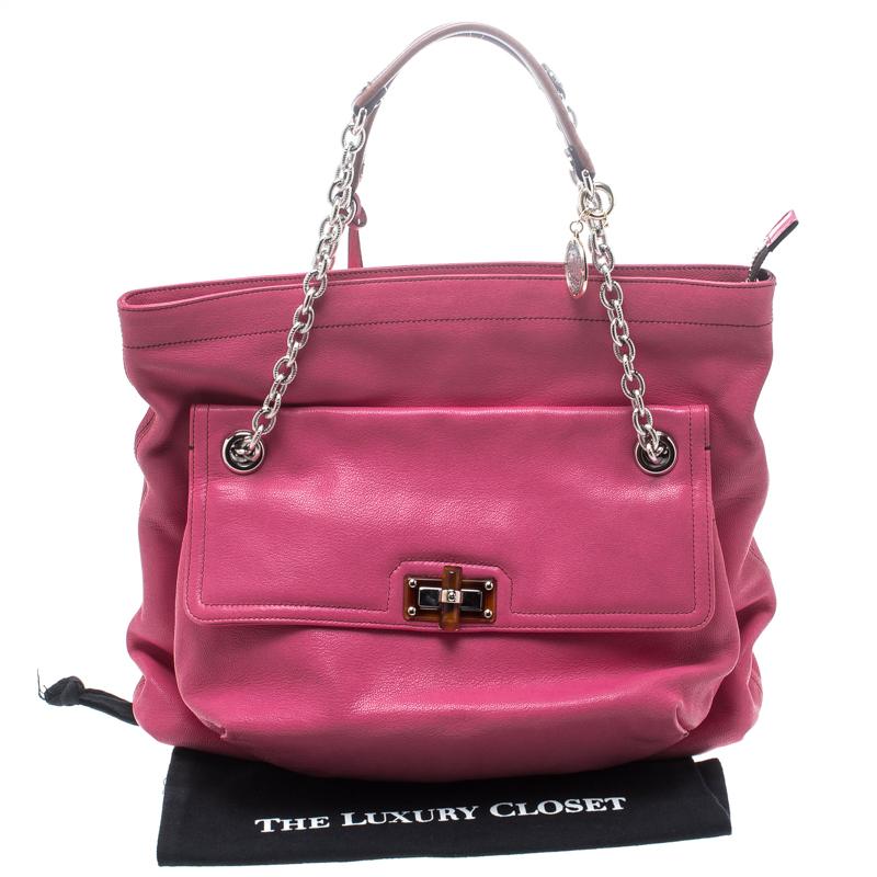 Lanvin Pink Leather Chain Shoulder Bag 7