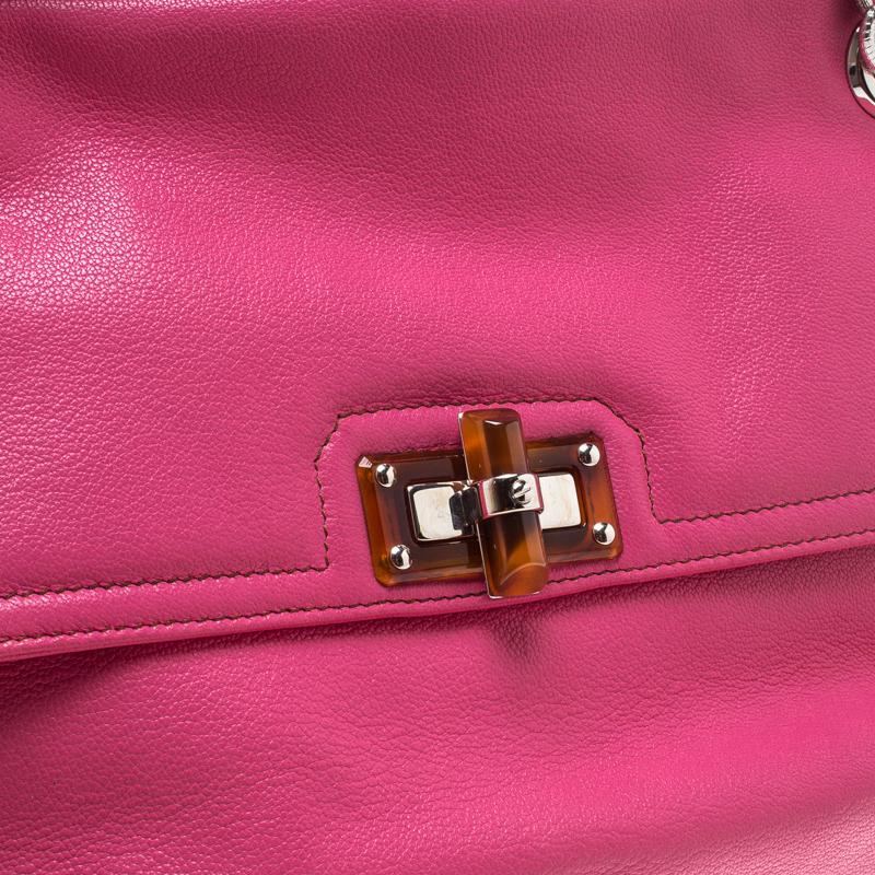 Lanvin Pink Leather Chain Shoulder Bag 1