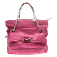 Lanvin Pink Leather Chain Shoulder Bag