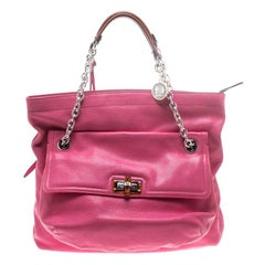Lanvin Pink Leather Chain Shoulder Bag