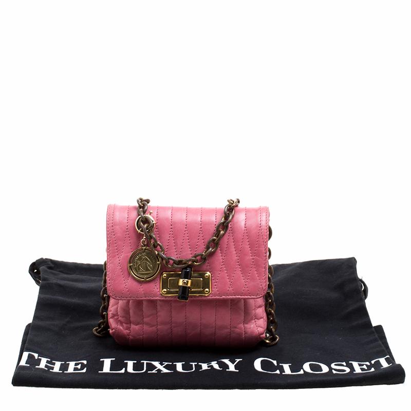 Lanvin Pink Quilted Leather Mini Happy Crossbody Bag 3