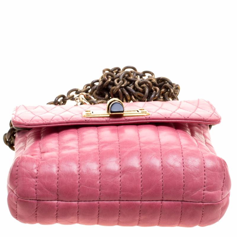 Women's Lanvin Pink Quilted Leather Mini Happy Crossbody Bag