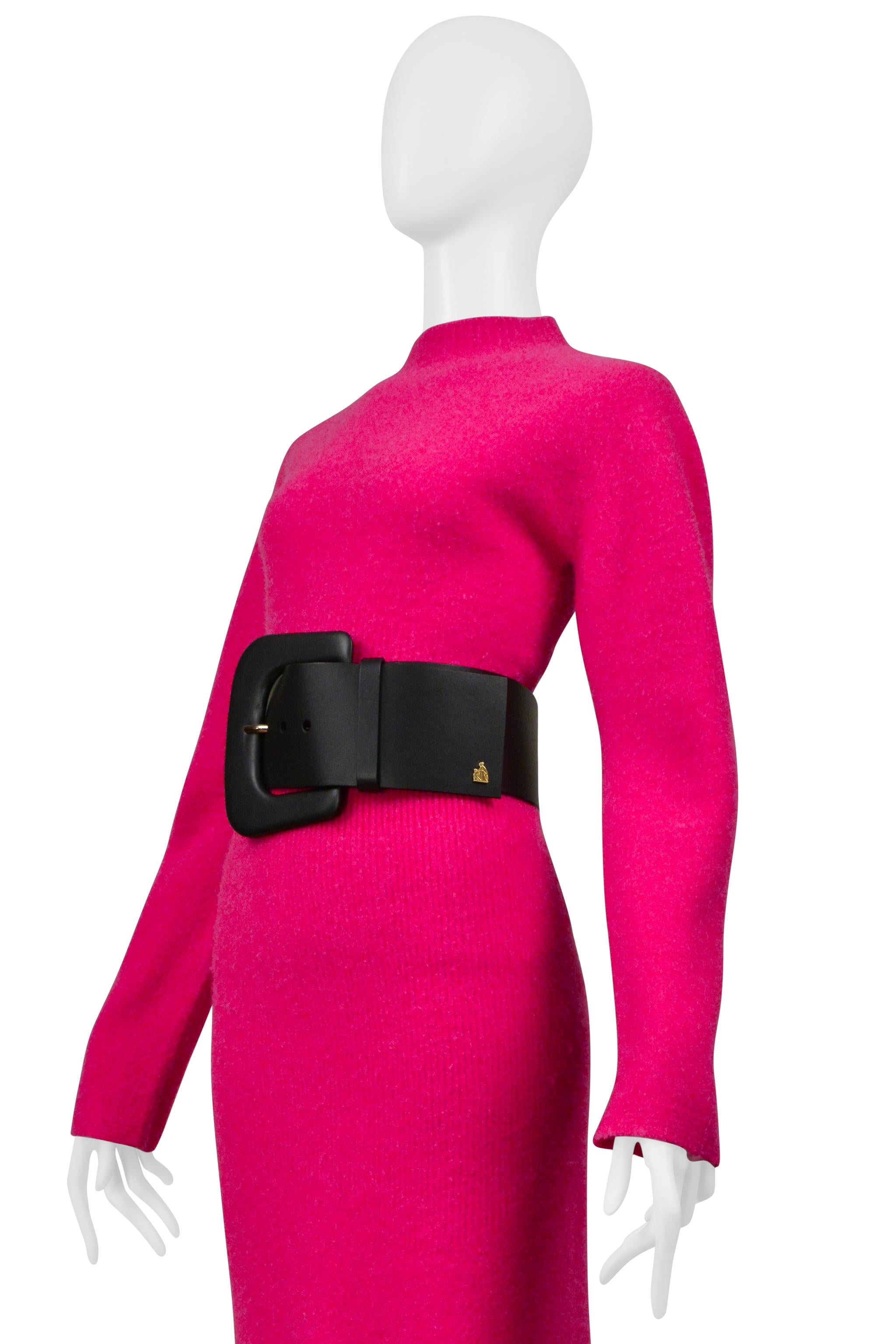 Maglione e gonna rosa di Lanvin con cintura nera oversize in vendita 1