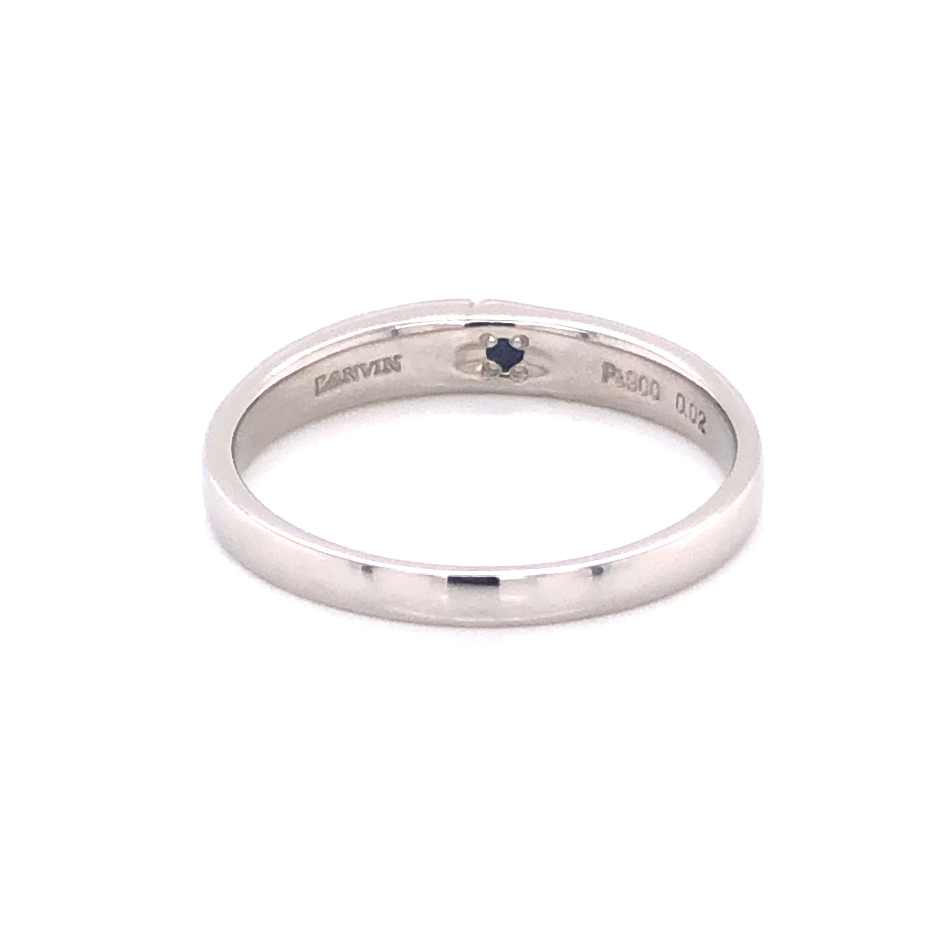 Lanvin Platinum Designer Wedding Band Ring 1